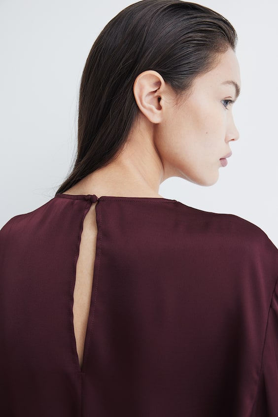 HM Satinbluse mit Faltendetail Versandkostenfrei