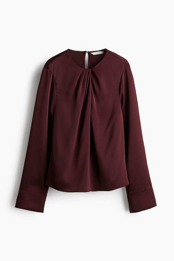 HM Satinbluse mit Faltendetail Versandkostenfrei