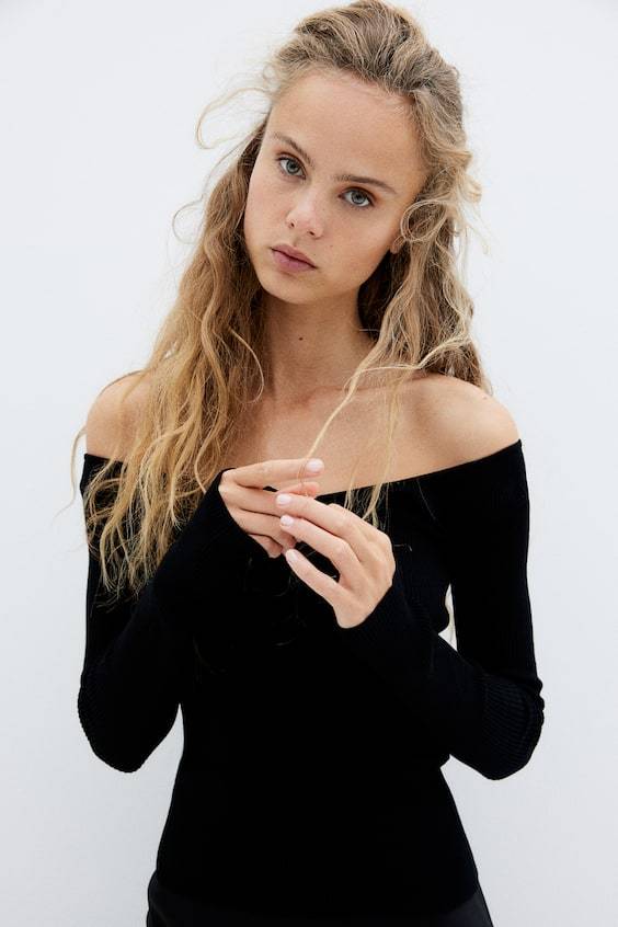 HM Off-Shoulder-Shirt Begrenztes Angebot
