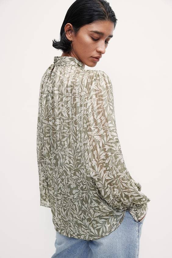 HM Gemusterte Bluse Preisnachlass