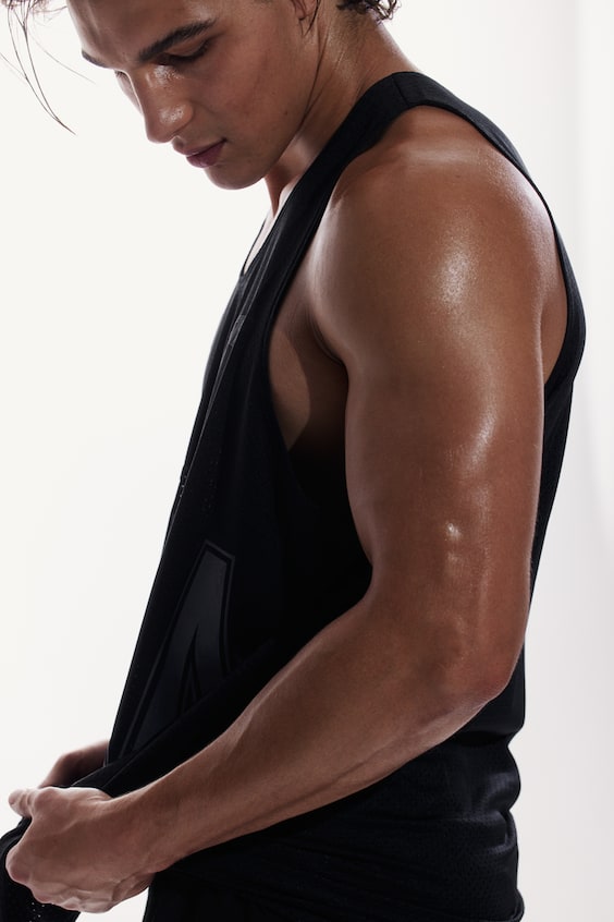 HM Oversized Fit Printed sports vest top in DryMove™ Heißer Verkauf