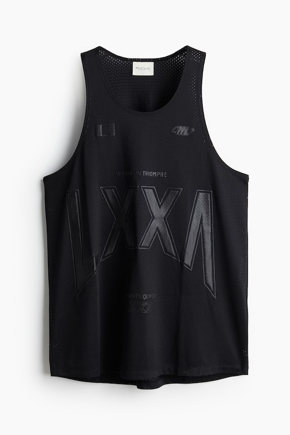 HM Oversized Fit Printed sports vest top in DryMove™ Heißer Verkauf