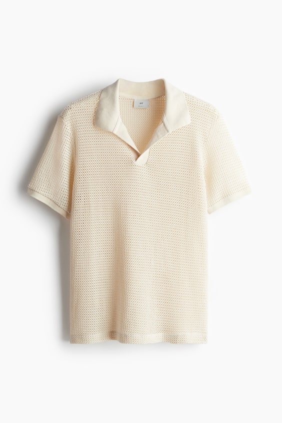 HM Poloshirt im Häkellook in Regular Fit Neuheiten