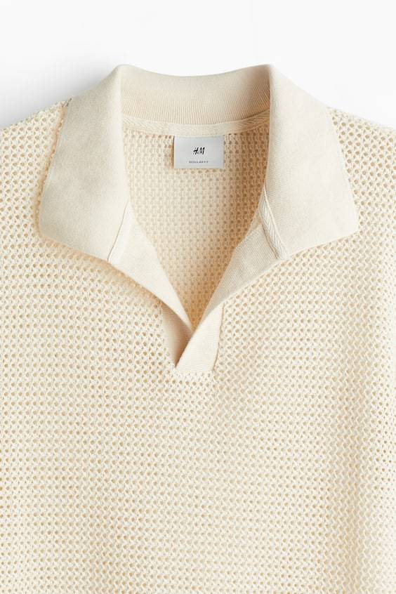 HM Poloshirt im Häkellook in Regular Fit Neuheiten
