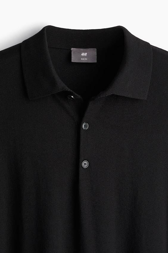 HM Feinstrick-Poloshirt in Slim Fit Bestseller