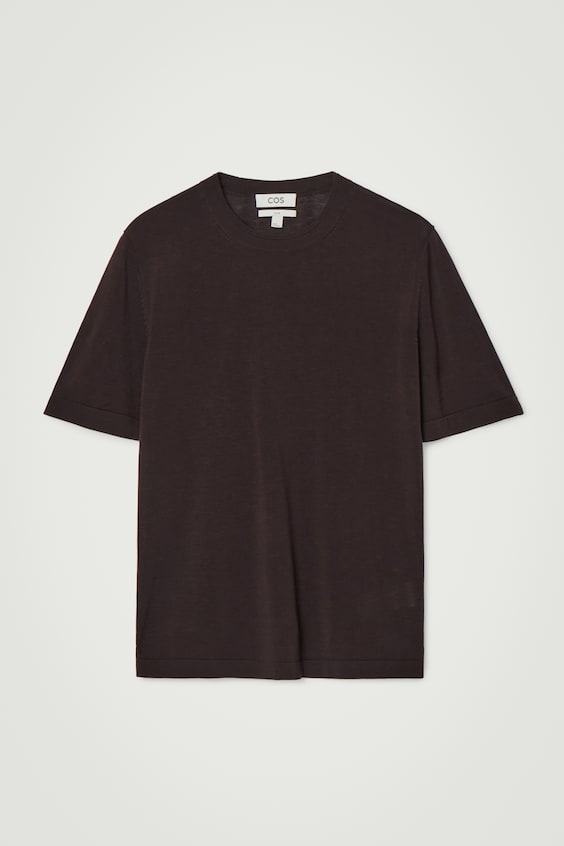 HM SCHMAL GESCHNITTENES STRICK-T-SHIRT AUS SEIDE Super Sparpreis