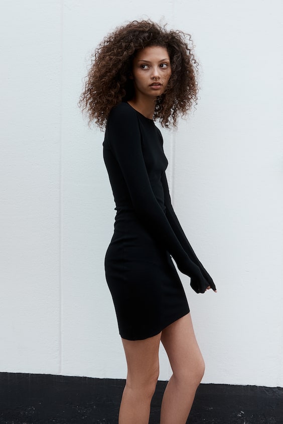 HM Geripptes Bodycon-Kleid Nur noch ein Tag übrig