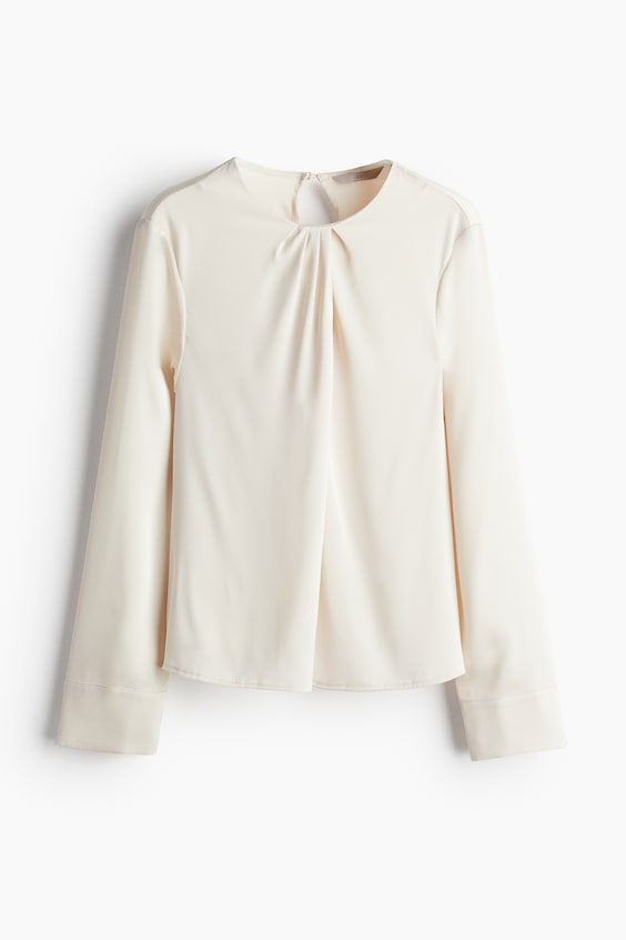 HM Satinbluse mit Faltendetail Schlussverkauf
