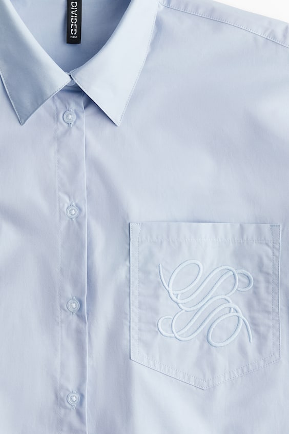 HM Bestickte Popeline-Bluse Heißer Verkauf