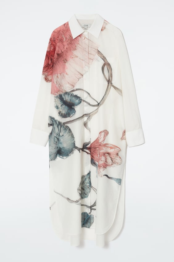 HM OVERSIZED-HEMDBLUSENKLEID MIT BLUMEN-PRINT Top Angebot