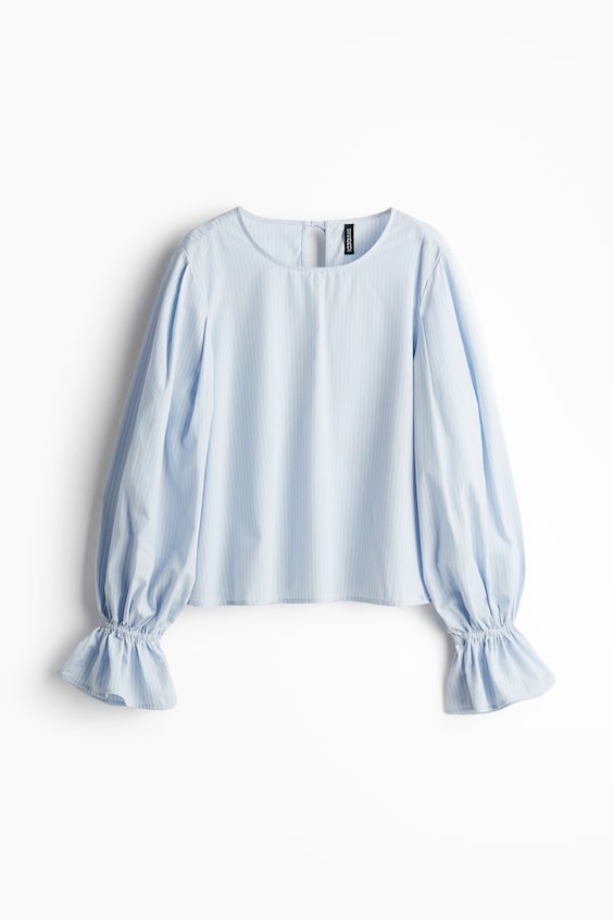 HM Baumwollbluse mit Bindedetail Bis zu 50% Rabatt