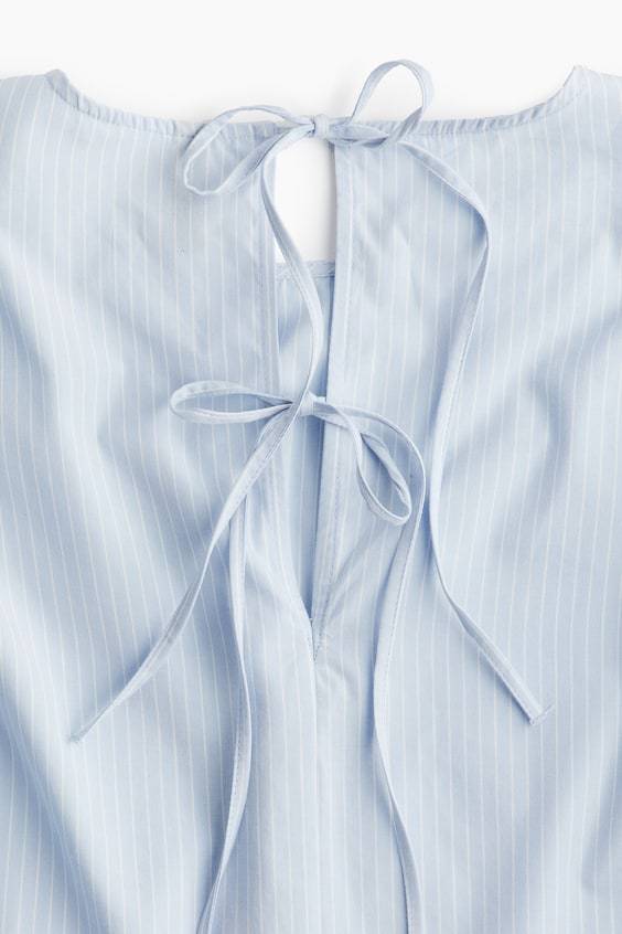 HM Baumwollbluse mit Bindedetail Bis zu 50% Rabatt