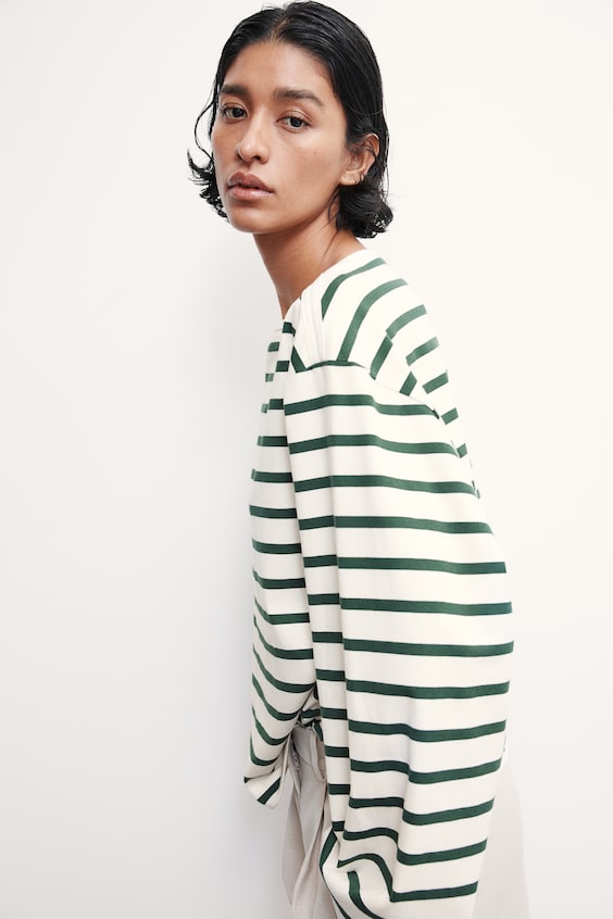 HM Oversized Shirt mit U-Boot-Ausschnitt Clearance-Verkauf