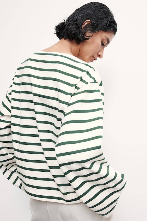 HM Oversized Shirt mit U-Boot-Ausschnitt Clearance-Verkauf