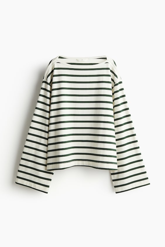 HM Oversized Shirt mit U-Boot-Ausschnitt Clearance-Verkauf