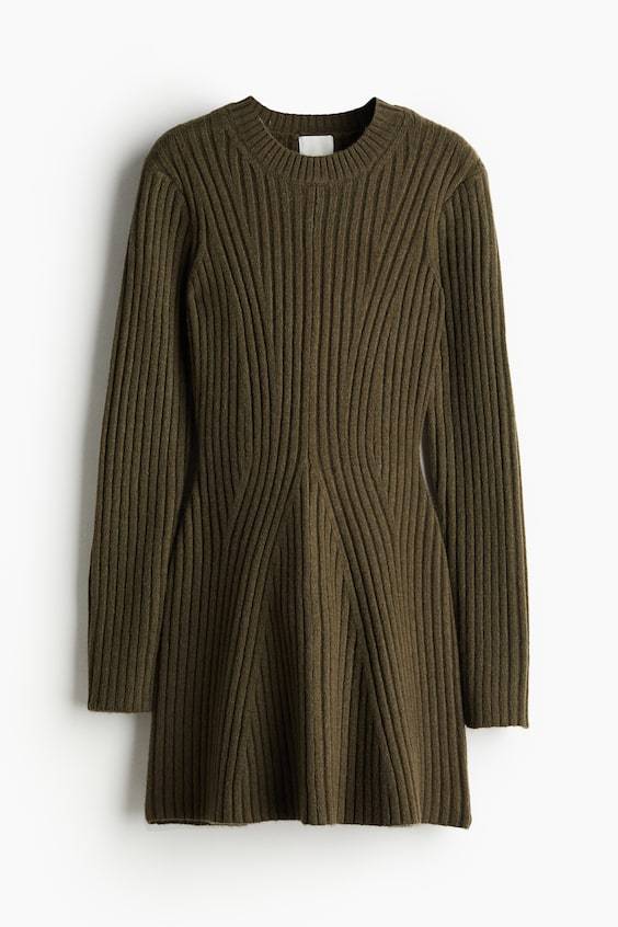 HM Geripptes Strickkleid Outlet