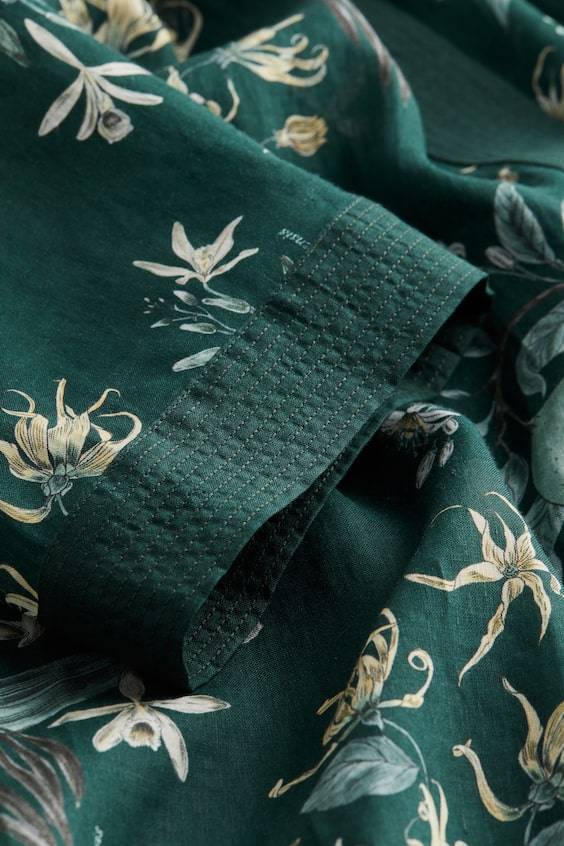 HM Morgenmantel mit Botanikprint Online Outlet