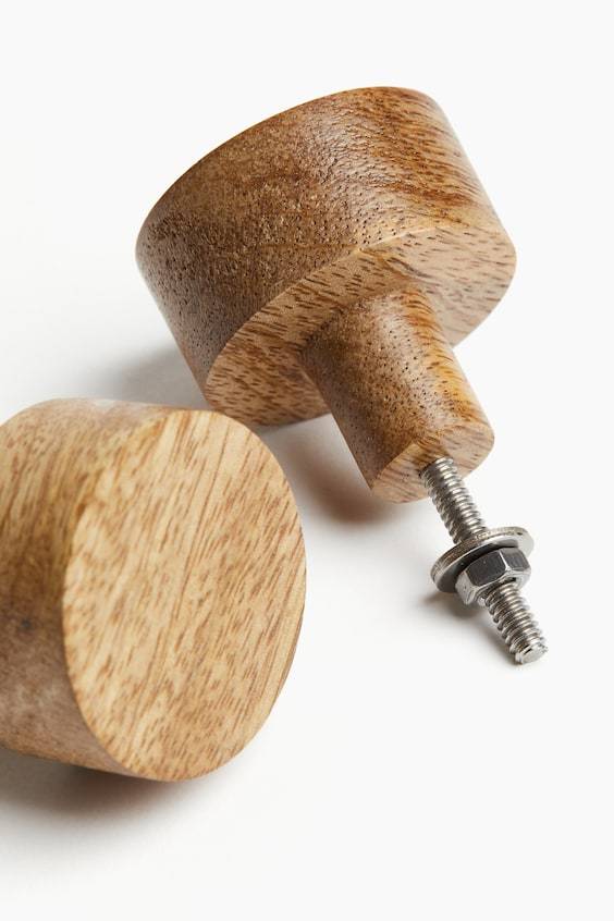 HM 2er-Pack Knaufe aus Mangoholz Clearance-Verkauf