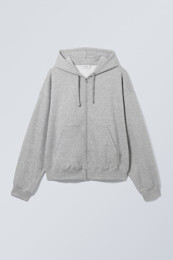 HM Kastiger, mittelschwerer Hoodie mit Reißverschluss im Angebot