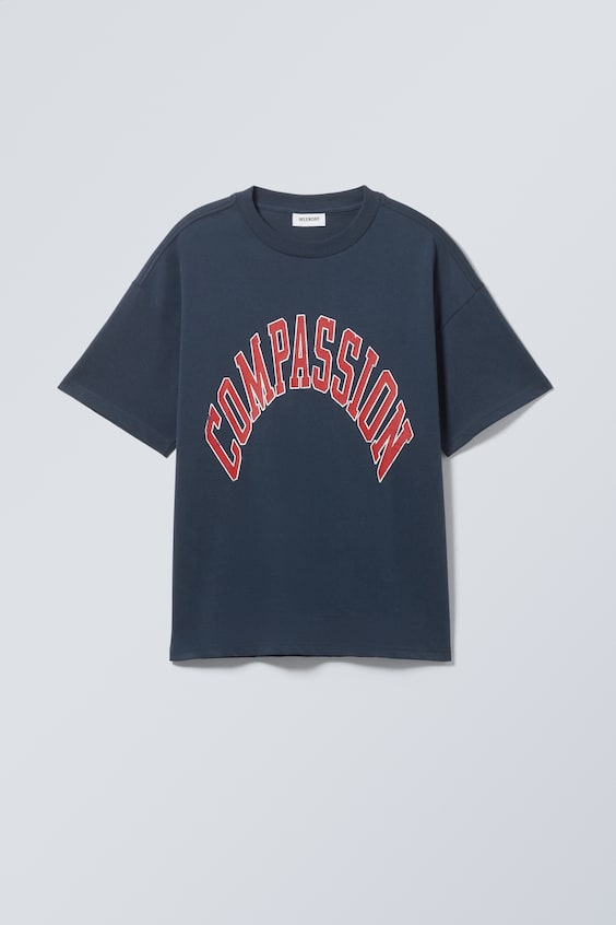 HM Bedrucktes kastiges T-Shirt Schlussverkauf
