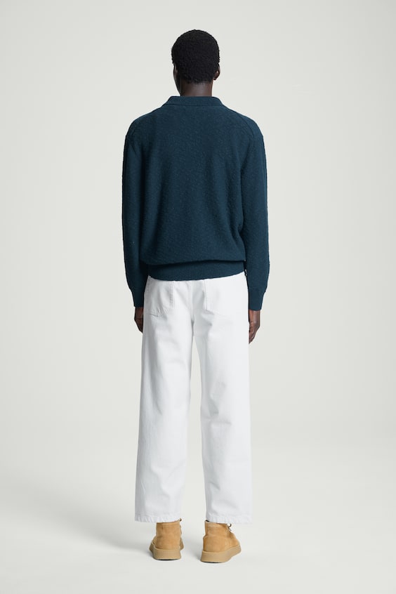 HM LANGÄRMLIGES BOUCLÉ-POLOSHIRT Limitierter Zeitrabatt