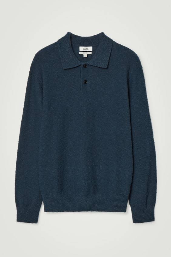 HM LANGÄRMLIGES BOUCLÉ-POLOSHIRT Limitierter Zeitrabatt