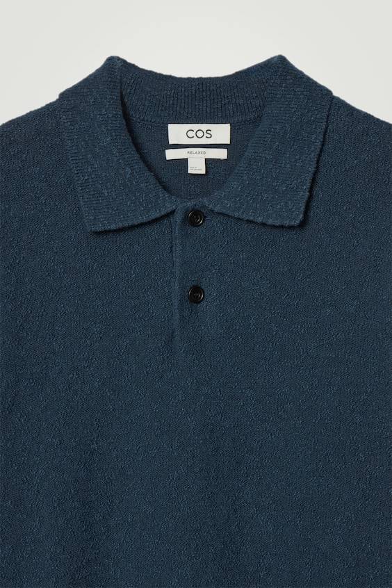 HM LANGÄRMLIGES BOUCLÉ-POLOSHIRT Limitierter Zeitrabatt