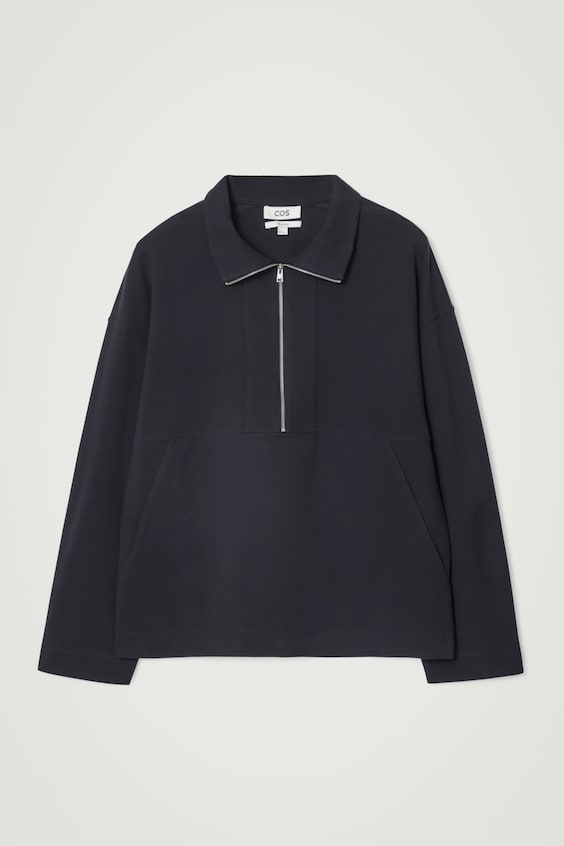 HM SWEATSHIRT AUS TWILL MIT KURZEM REISSVERSCHLUSS Versandkostenfrei