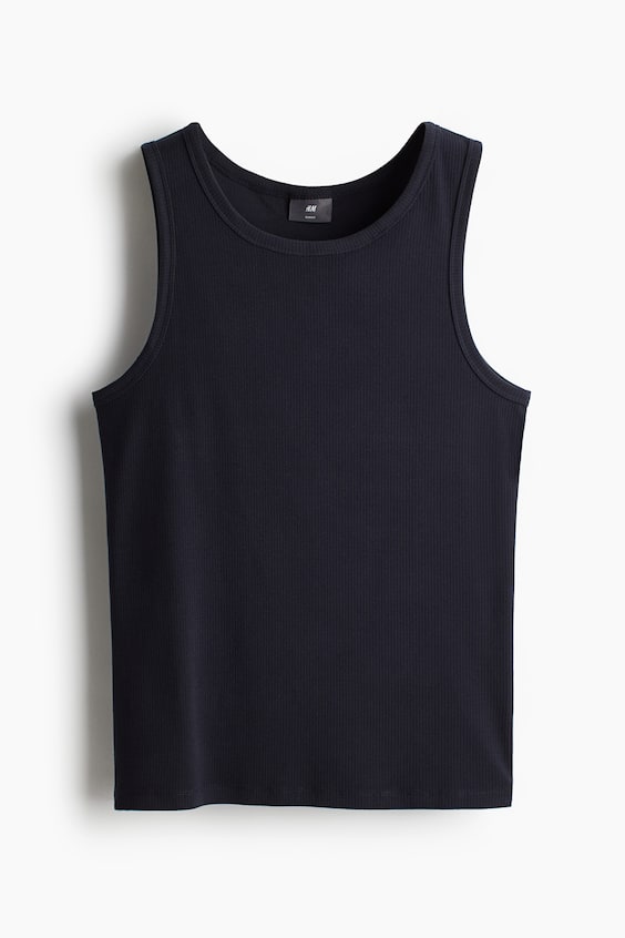 HM Geripptes Tanktop in Slim Fit Heißer Verkauf