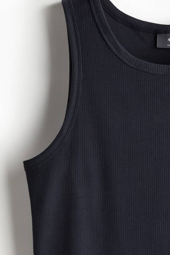 HM Geripptes Tanktop in Slim Fit Heißer Verkauf