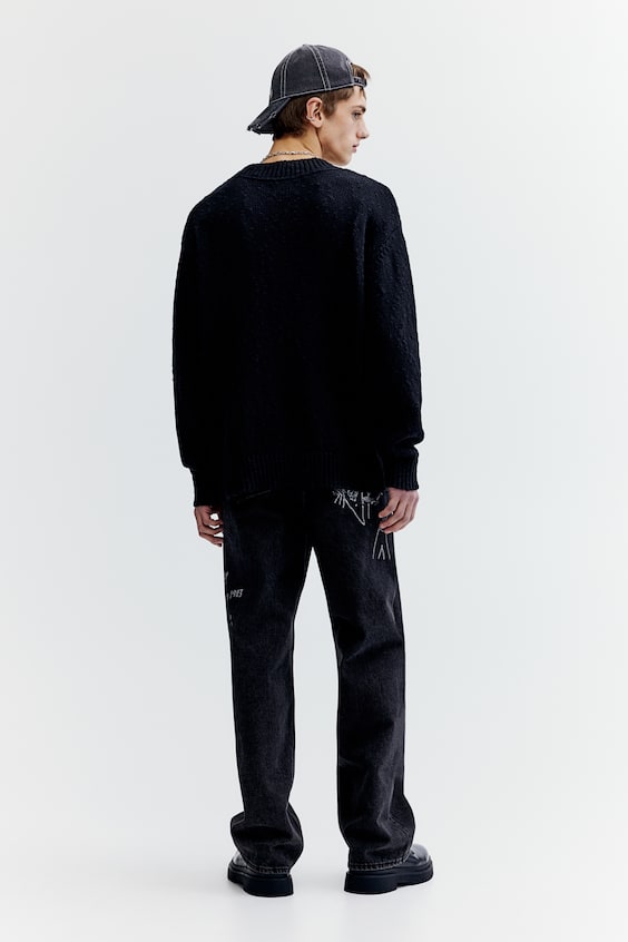 HM V-Pullover aus Baumwolle in Loose Fit Tiefpreis