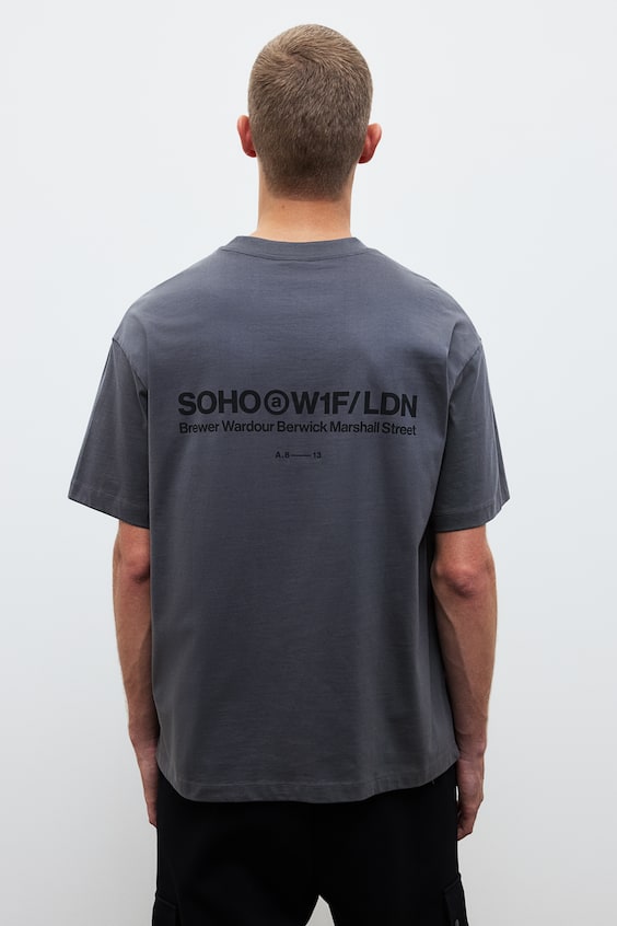 HM Bedrucktes T-Shirt in Loose Fit Begrenzte Freigabe
