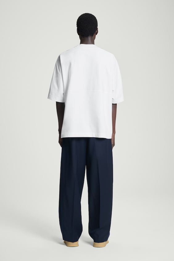 HM GEWICHTIGES OVERSIZED-T-SHIRT MIT KRAGEN Zeitbegrenzte Promotion
