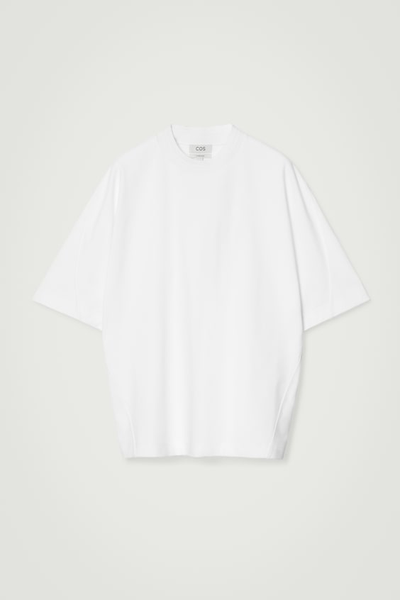 HM GEWICHTIGES OVERSIZED-T-SHIRT MIT KRAGEN Zeitbegrenzte Promotion