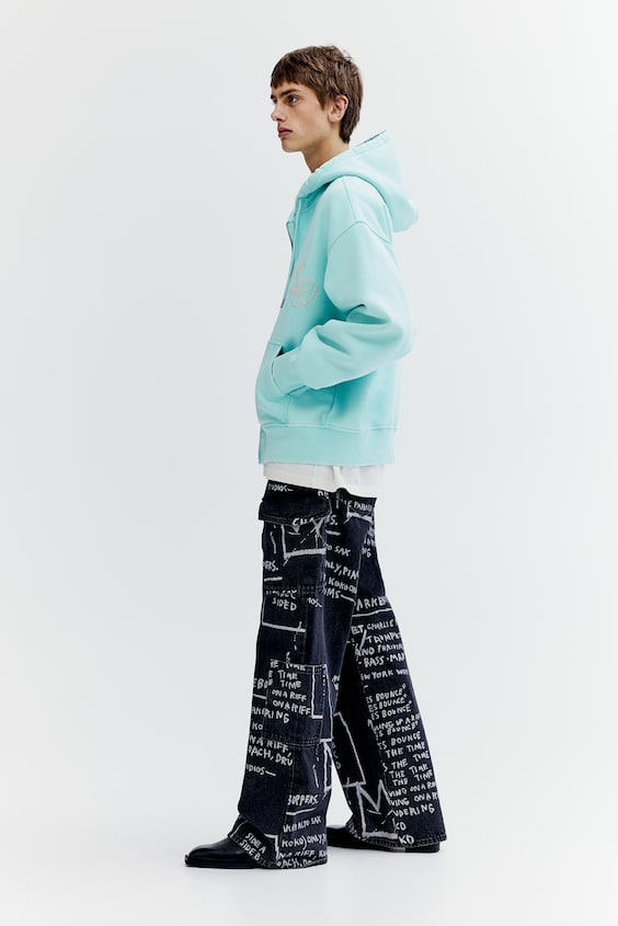 HM Hoodiejacke aus Baumwolle in Oversized Fit Nur für heute