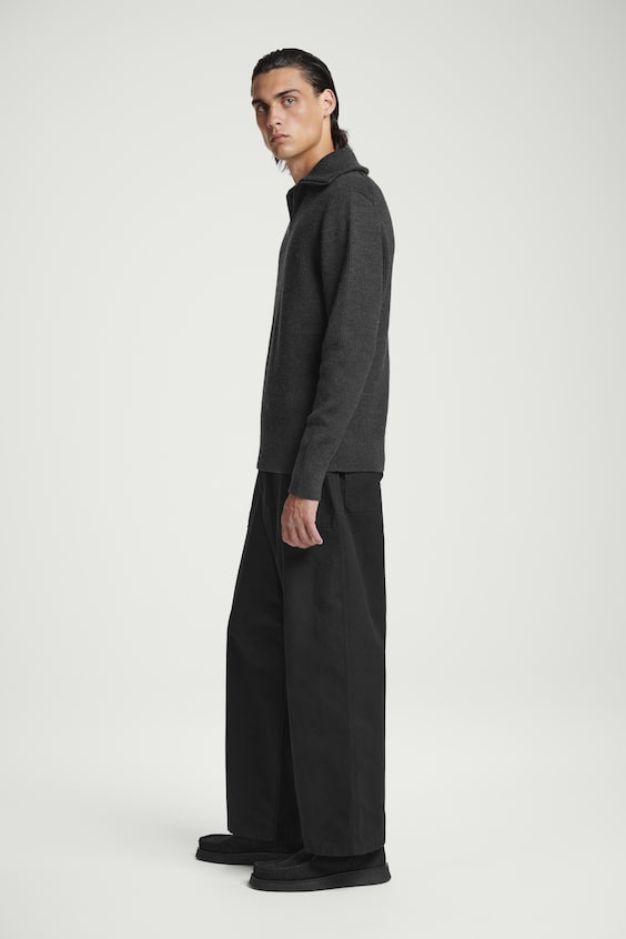 HM PULLOVER AUS WOLL-BAUMWOLL-MIX MIT REISSVERSCHLUSS Clearance-Verkauf