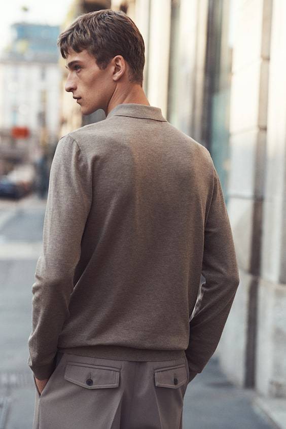 HM Feinstrick-Poloshirt in Slim Fit im Angebot