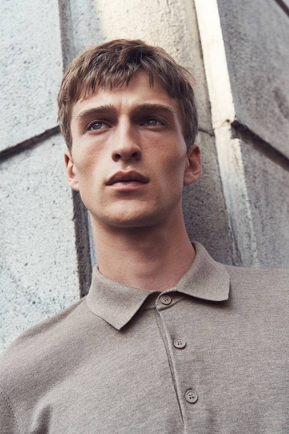 HM Feinstrick-Poloshirt in Slim Fit im Angebot