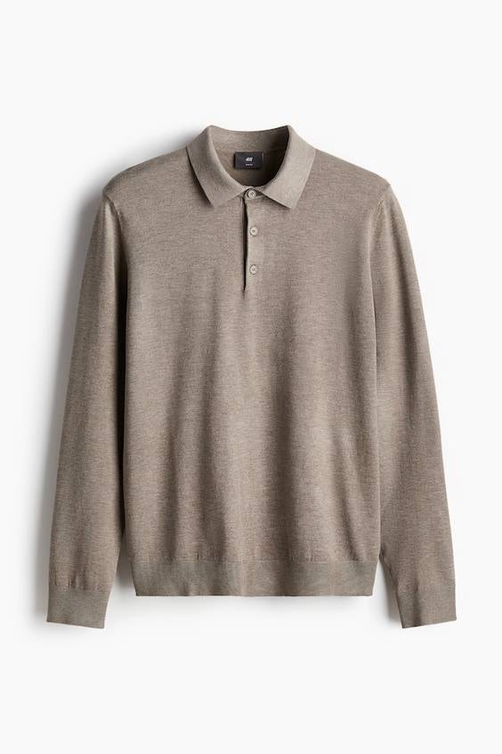 HM Feinstrick-Poloshirt in Slim Fit im Angebot