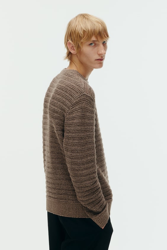 HM Pointellestrick-Pullover aus Wollmix Regular Fit Fabrik Onlineshop