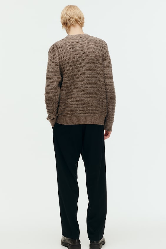 HM Pointellestrick-Pullover aus Wollmix Regular Fit Fabrik Onlineshop