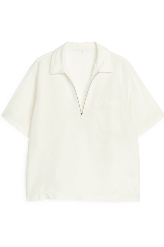 HM Shirt mit kurzem Reißverschluss Günstig kaufen