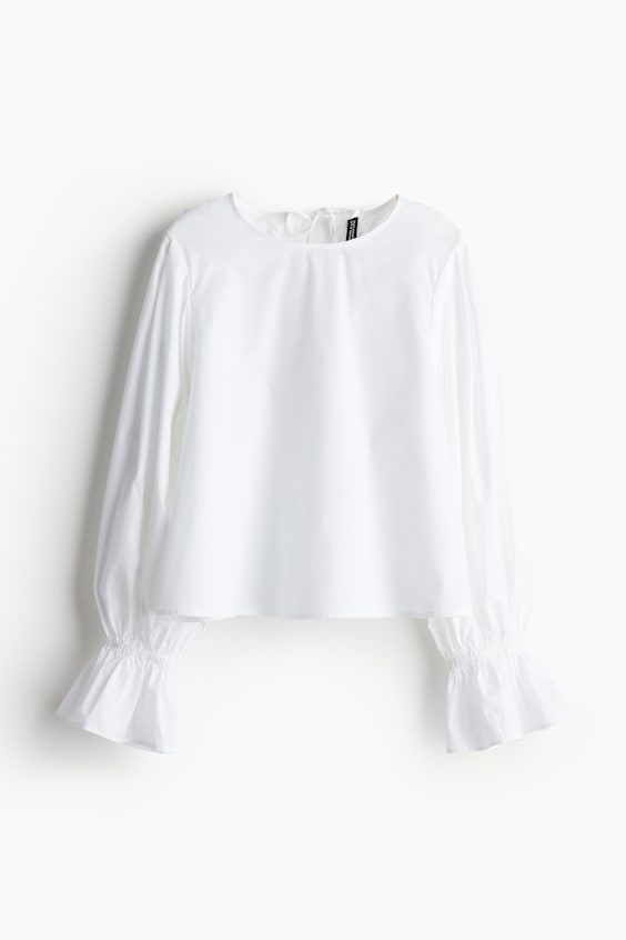 HM Baumwollbluse mit Bindedetail Räumungsverkauf