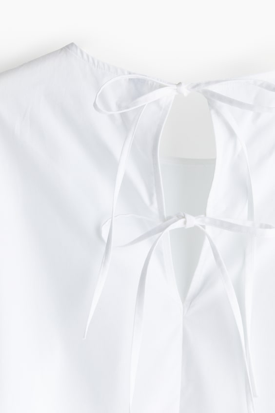 HM Baumwollbluse mit Bindedetail Räumungsverkauf