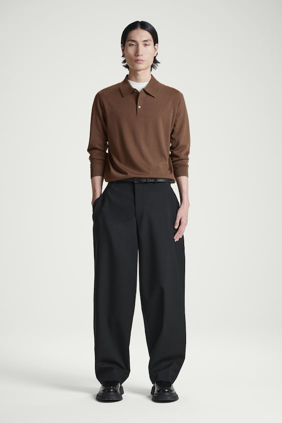 HM SCHMAL GESCHNITTENES POLOSHIRT AUS MERINOWOLLE Super Rabatt