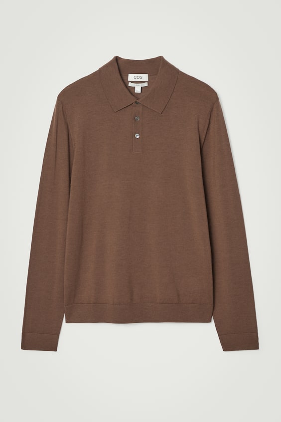 HM SCHMAL GESCHNITTENES POLOSHIRT AUS MERINOWOLLE Super Rabatt