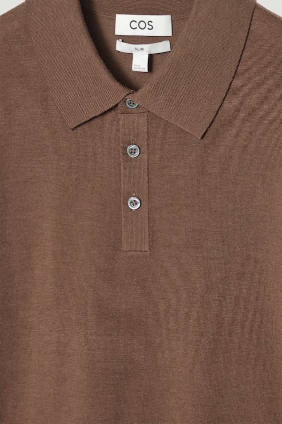 HM SCHMAL GESCHNITTENES POLOSHIRT AUS MERINOWOLLE Super Rabatt