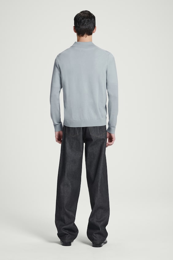 HM SCHMAL GESCHNITTENES POLOSHIRT AUS MERINOWOLLE Kostenloser Versand international