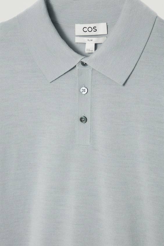 HM SCHMAL GESCHNITTENES POLOSHIRT AUS MERINOWOLLE Kostenloser Versand international