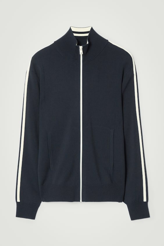 HM STRICK-TRAININGSJACKE MIT KONTRASTSTREIFEN Fabrikladen